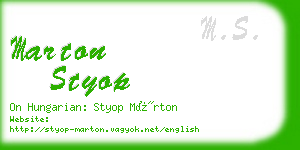 marton styop business card